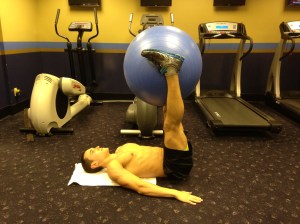 Leg Lift (w. stability ball) - Position 1