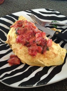 Bruchetta Spinach Omelette