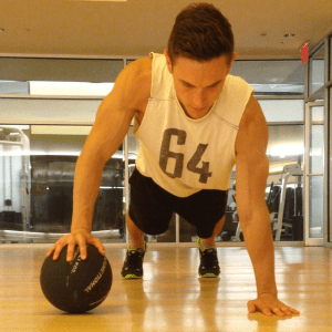 One Arm Med Ball Pushup: Step 2