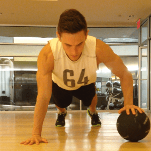 One Arm Med Ball Pushup: Step 3